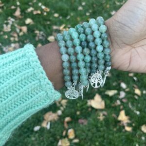 Green Aventurine Gems w/ Tree of Life Charm
