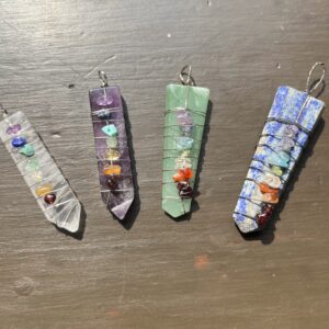7 Chakras Wire Wrapped Crystals Pendants